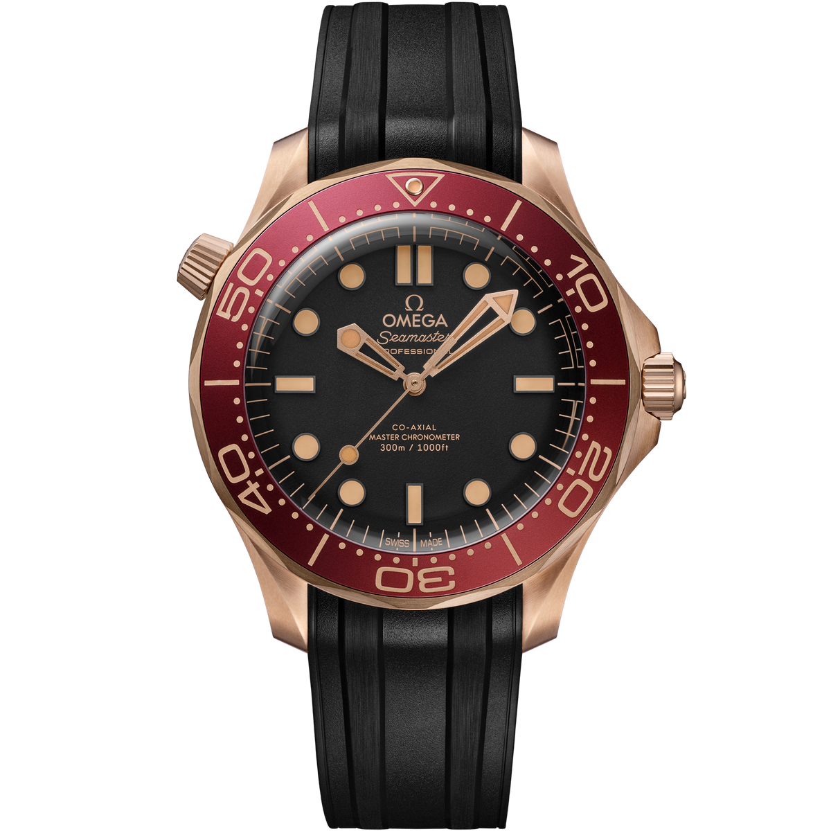 OMEGA Seamaster Diver 300M 210.92.42.20.01.003, 42 mm bronze gold with black dial – front view