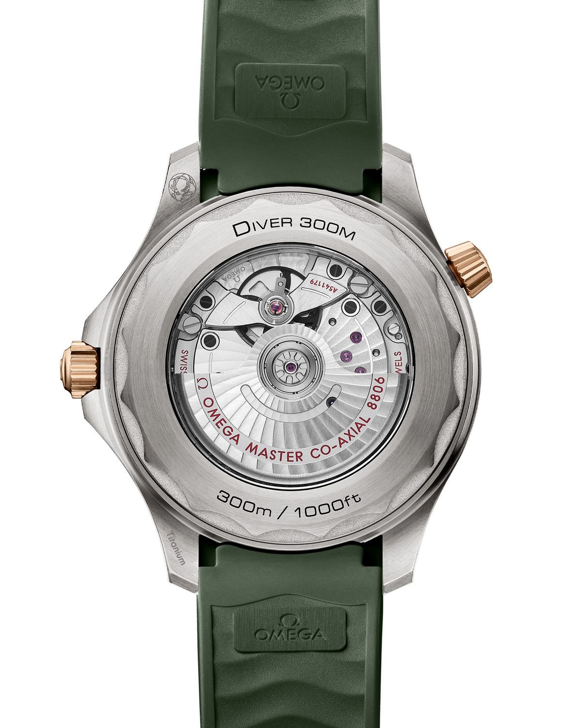 OMEGA Seamaster Diver 300M 210.92.42.20.10.001, 42 mm titanium & bronze gold with green dial – official gallery image 2
