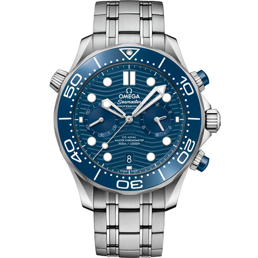 OMEGA Seamaster Diver 300M Chronograph 210.30.44.51.03.001, 44 mm steel with blue dial – front view