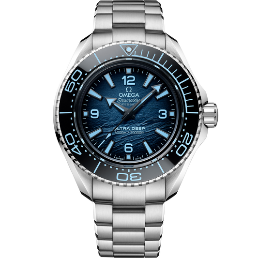 OMEGA Seamaster Planet Ocean Ultra Deep 6000M Summer Blue 215.30.46.21.03.002, 45.5 mm o-megasteel with blue dial – front view