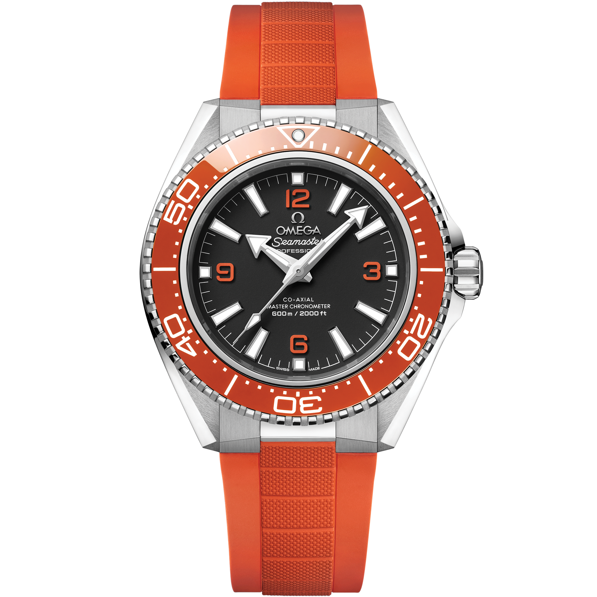 Omega Seamaster Planet Ocean 600M 217.32.42.21.01.004 42 mm Steel Black Dial Orange Rubber Strap Watch