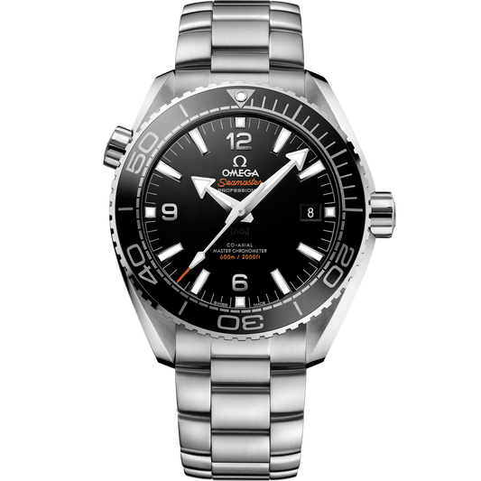 OMEGA Seamaster Planet Ocean 600M 215.30.44.21.01.001, 43.5 mm steel with black dial – front view