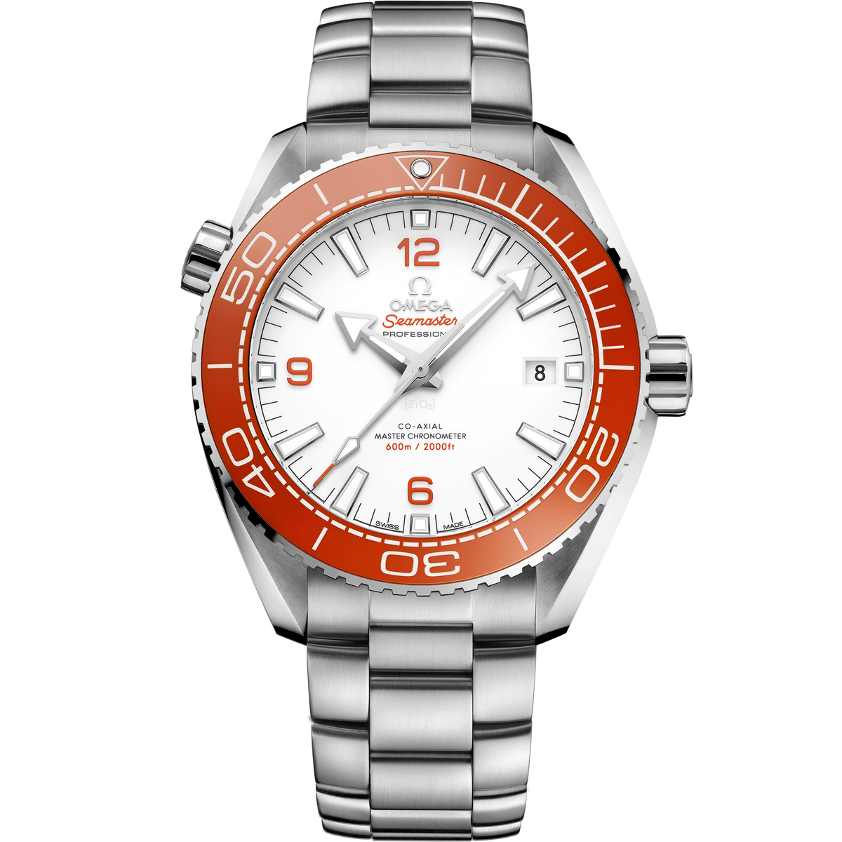 OMEGA Seamaster Planet Ocean 600M 215.30.44.21.04.001, 43.5 mm steel with white dial – front view