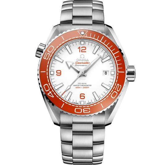 OMEGA Seamaster Planet Ocean 600M 215.30.44.21.04.001, 43.5 mm steel with white dial – front view