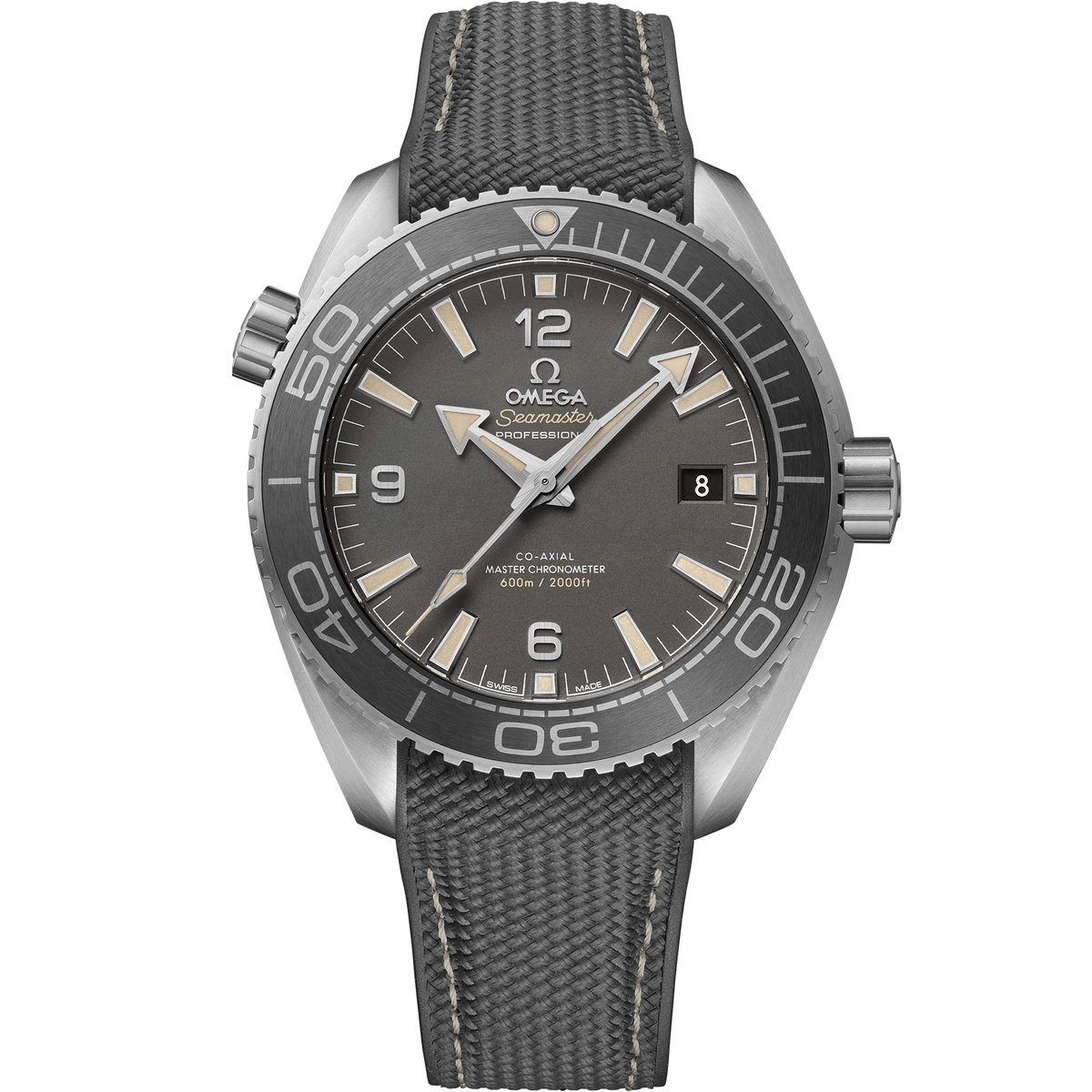 OMEGA Seamaster Planet Ocean 600M 215.32.44.21.01.002, 43.5 mm steel with grey dial – front view