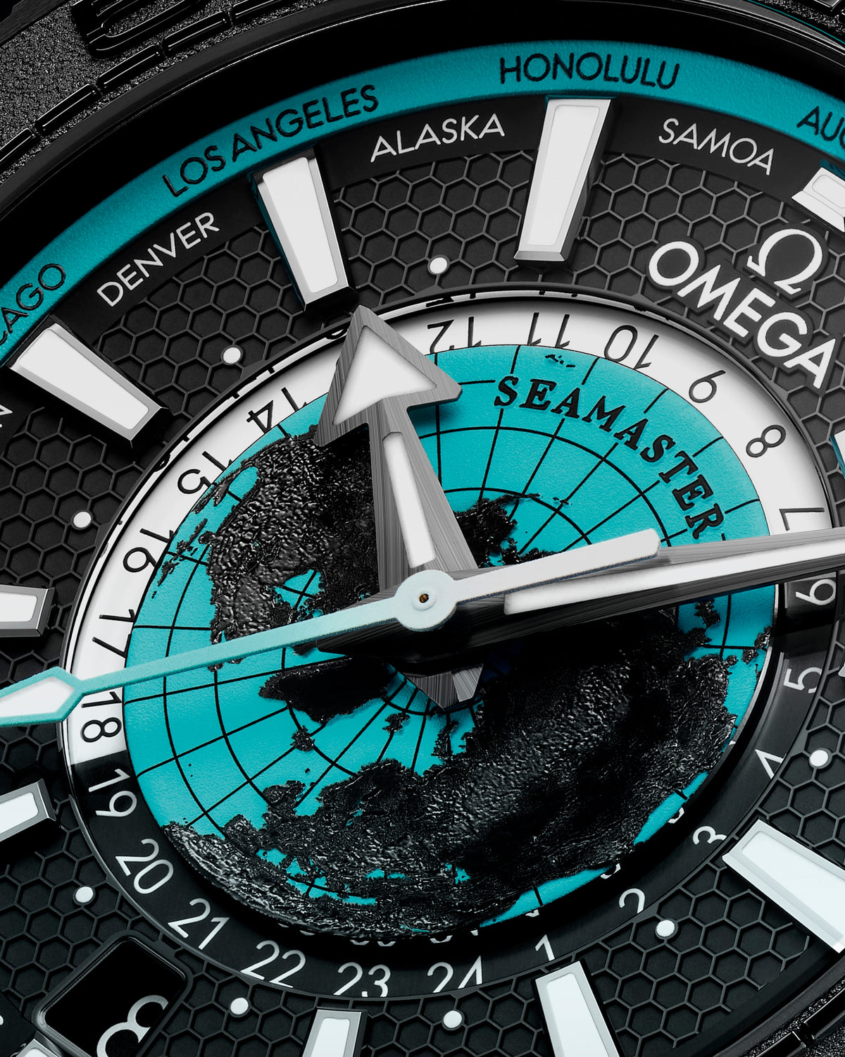 OMEGA Seamaster Planet Ocean Worldtimer 215.92.46.22.01.006, 45.5 mm black ceramic with black dial – official gallery image 3