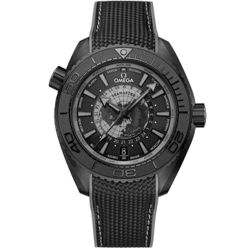 OMEGA Seamaster Planet Ocean Worldtimer 215.92.46.22.01.007, 45.5 mm black ceramic with black dial – front view
