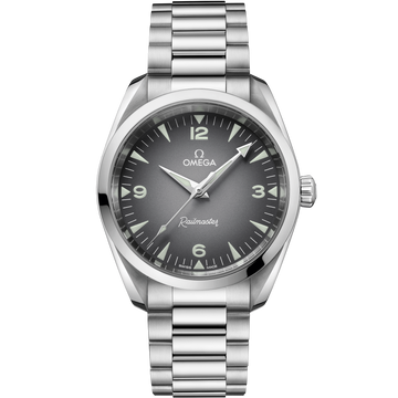 OMEGA Seamaster Railmaster 235.10.38.20.06.001, 38 mm steel with grey dial – front view