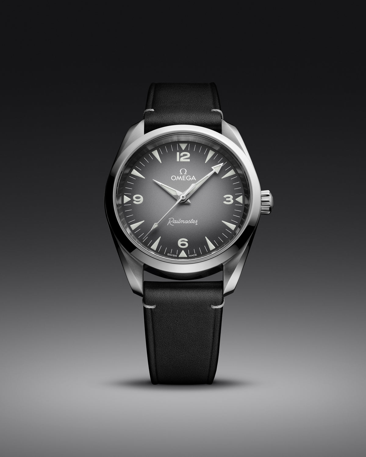 OMEGA Seamaster Railmaster 235.12.38.20.06.001, 38 mm steel with grey dial – official gallery image 4
