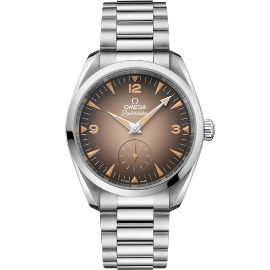 OMEGA Seamaster Railmaster Small Seconds 235.10.38.20.13.001, 38 mm steel with brown dial – front view