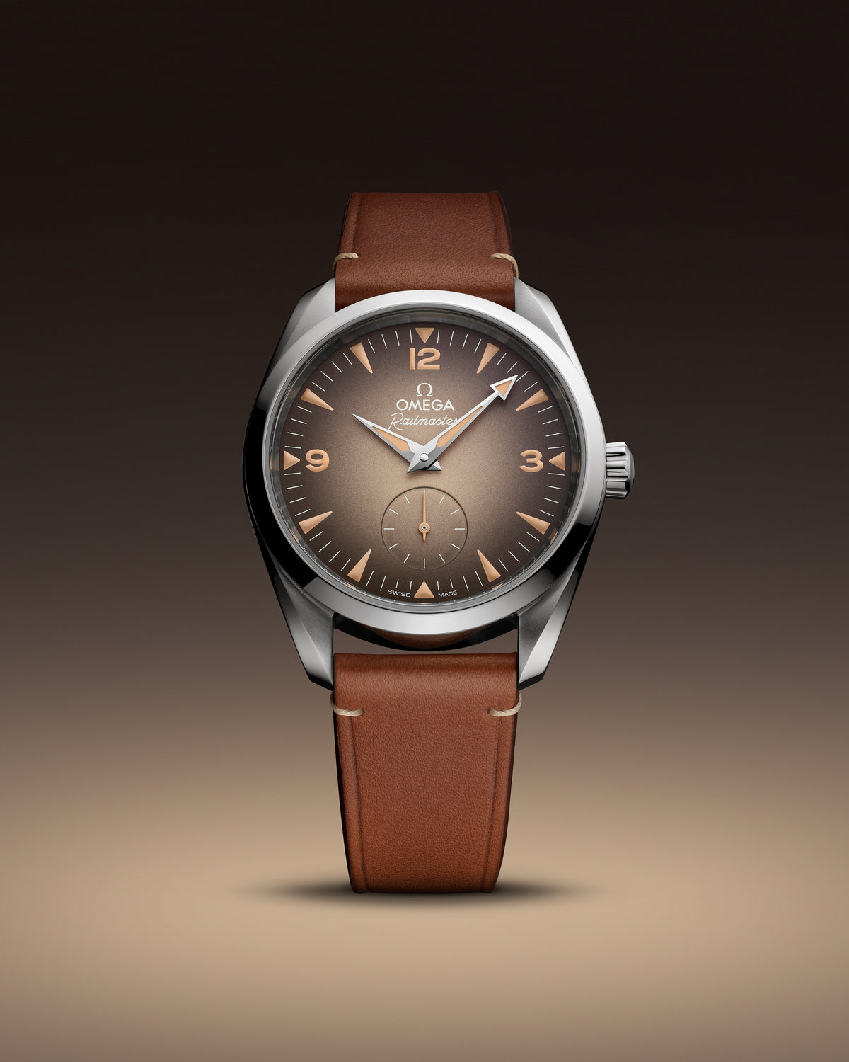 OMEGA Seamaster Railmaster Small Seconds 235.12.38.20.13.001, 38 mm steel with brown dial – official gallery image 4