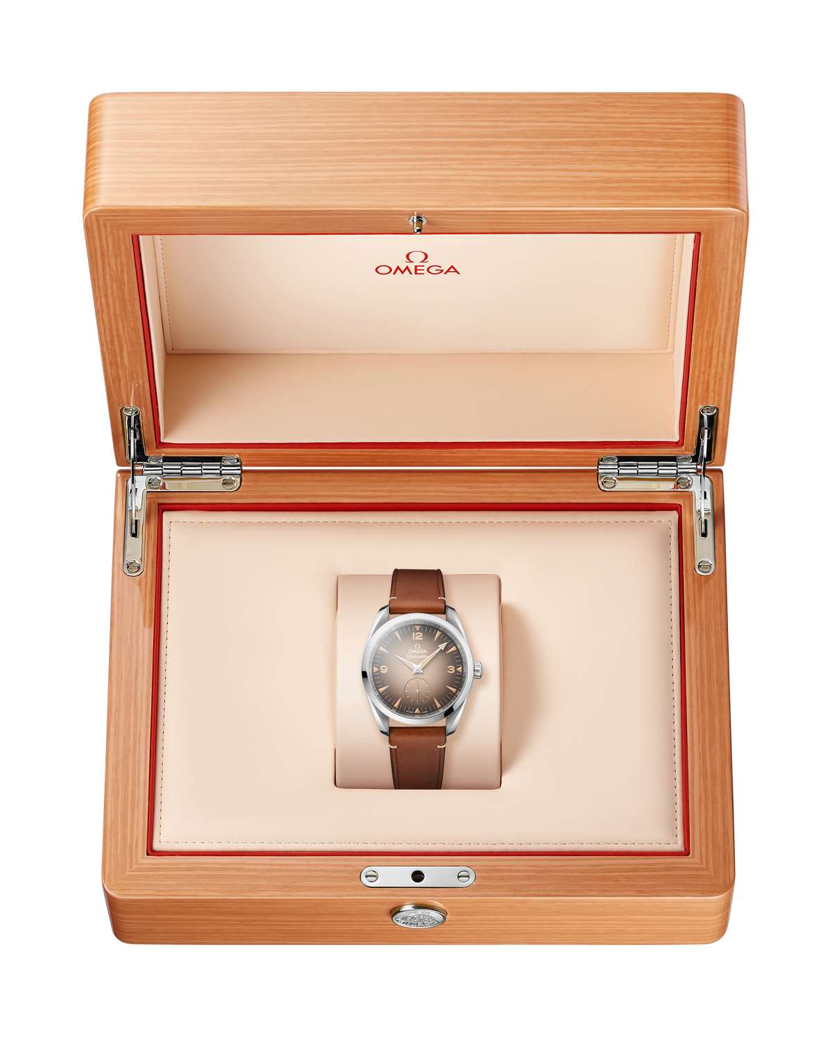OMEGA Seamaster Railmaster Small Seconds 235.12.38.20.13.001, 38 mm steel with brown dial – official gallery image 6