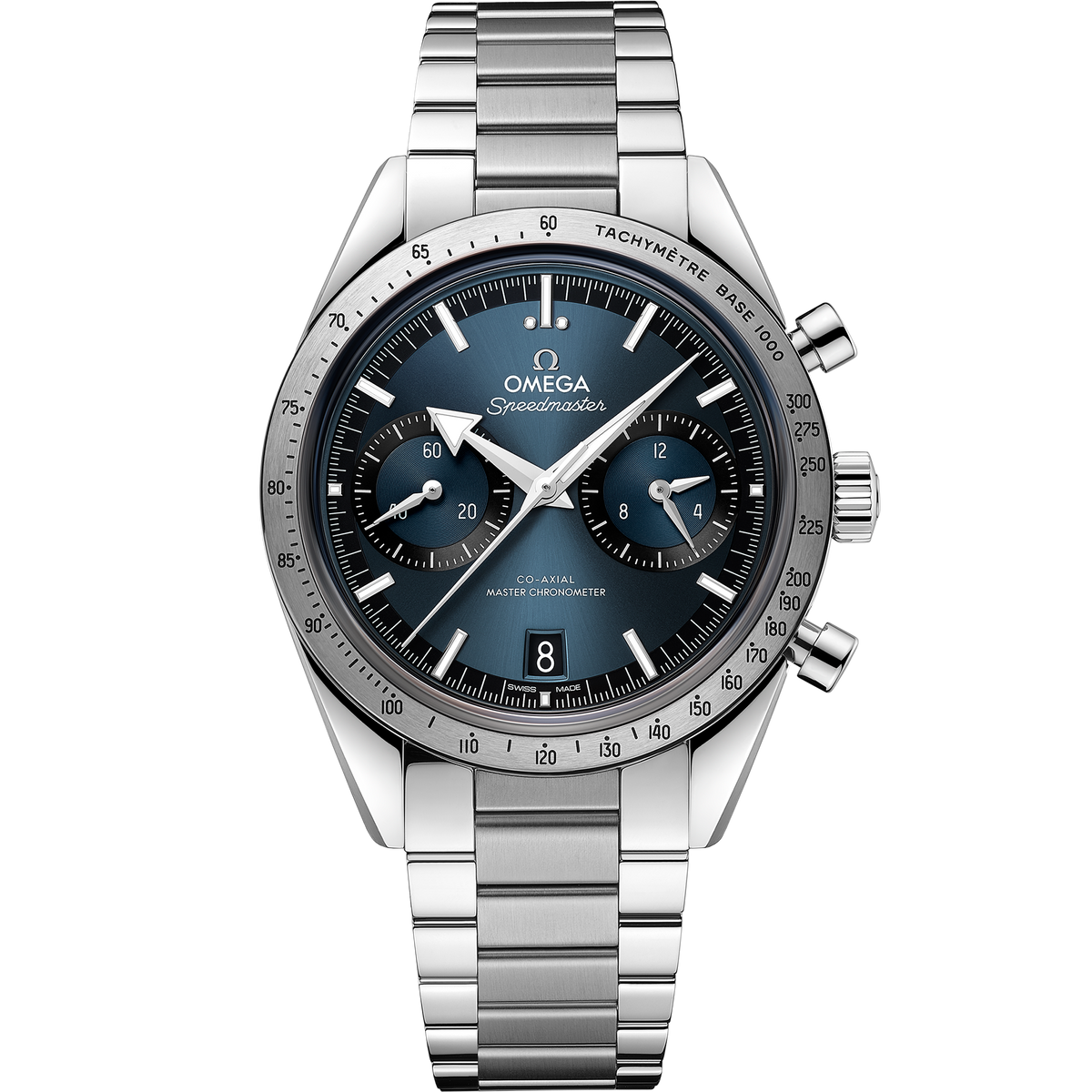 OMEGA Speedmaster '57 332.10.41.51.03.001, 40.5 mm steel with blue dial – front view