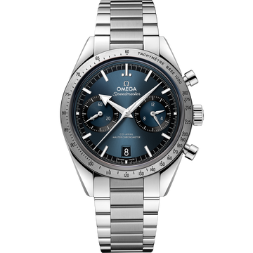 OMEGA Speedmaster '57 332.10.41.51.03.001, 40.5 mm steel with blue dial – front view