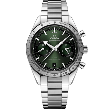 OMEGA Speedmaster '57 332.10.41.51.10.001, 40.5 mm steel with green dial – front view