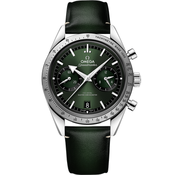 OMEGA Speedmaster '57 332.12.41.51.10.001, 40.5 mm steel with green dial – front view