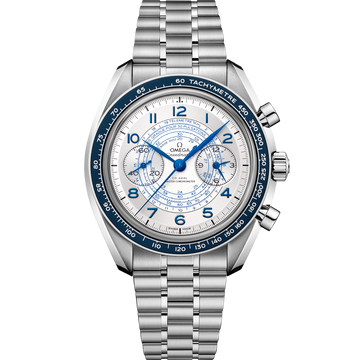 OMEGA Speedmaster Chronoscope 329.30.43.51.02.001, 43 mm steel with silver dial – front view