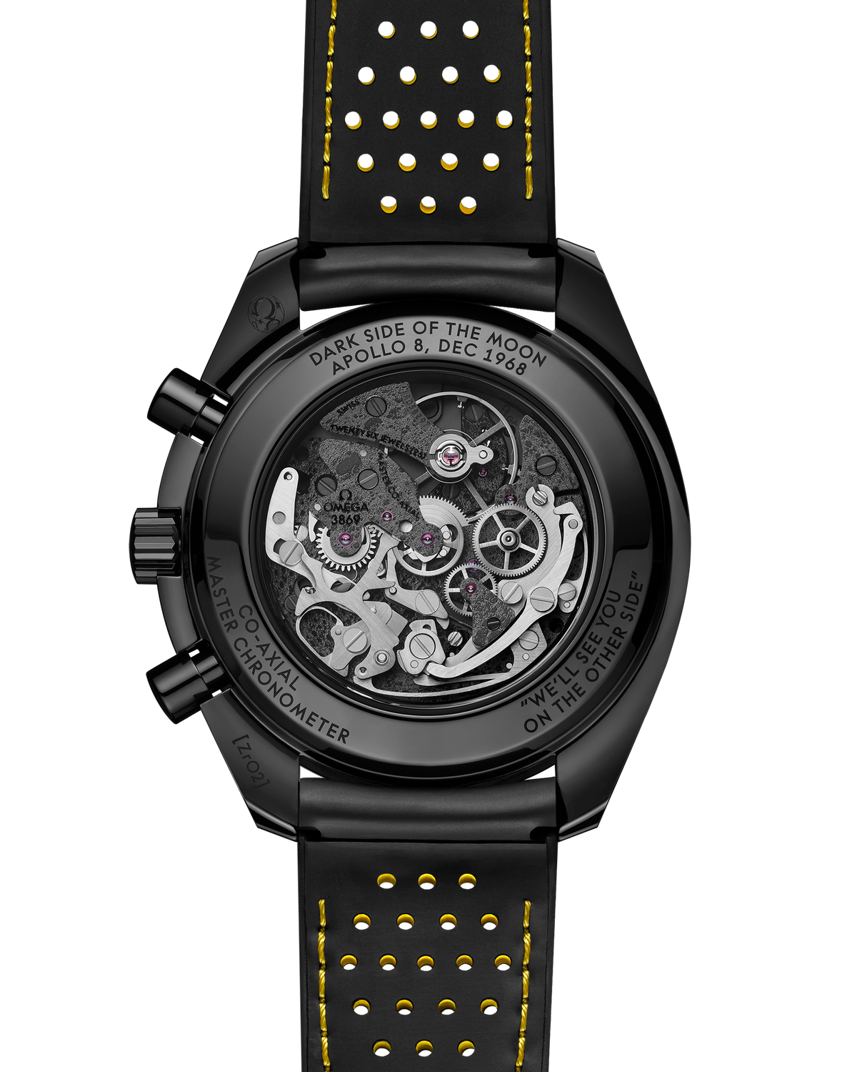 OMEGA Speedmaster Dark Side of the Moon Apollo 8 310.92.44.50.01.001, 44.25 mm black ceramic with black dial – official gallery image 2