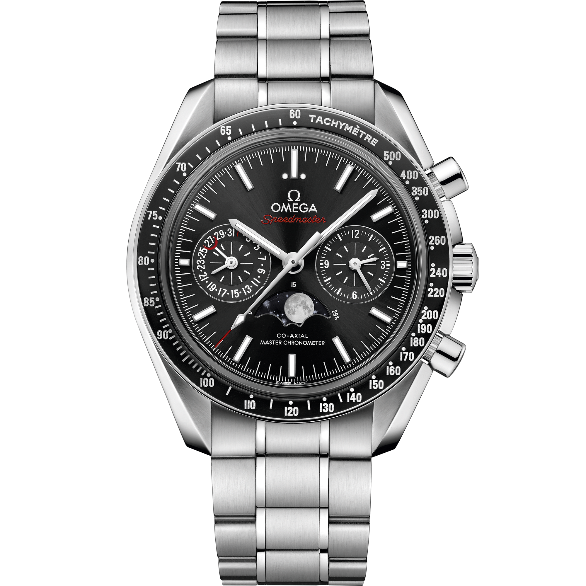 Omega Speedmaster Moonphase 304.30.44.52.01.001 44.25 mm Steel Black Dial Watch for Men