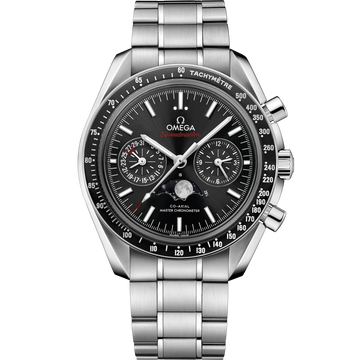 OMEGA Speedmaster Moonphase 304.30.44.52.01.001, 44.25 mm steel with black dial – front view