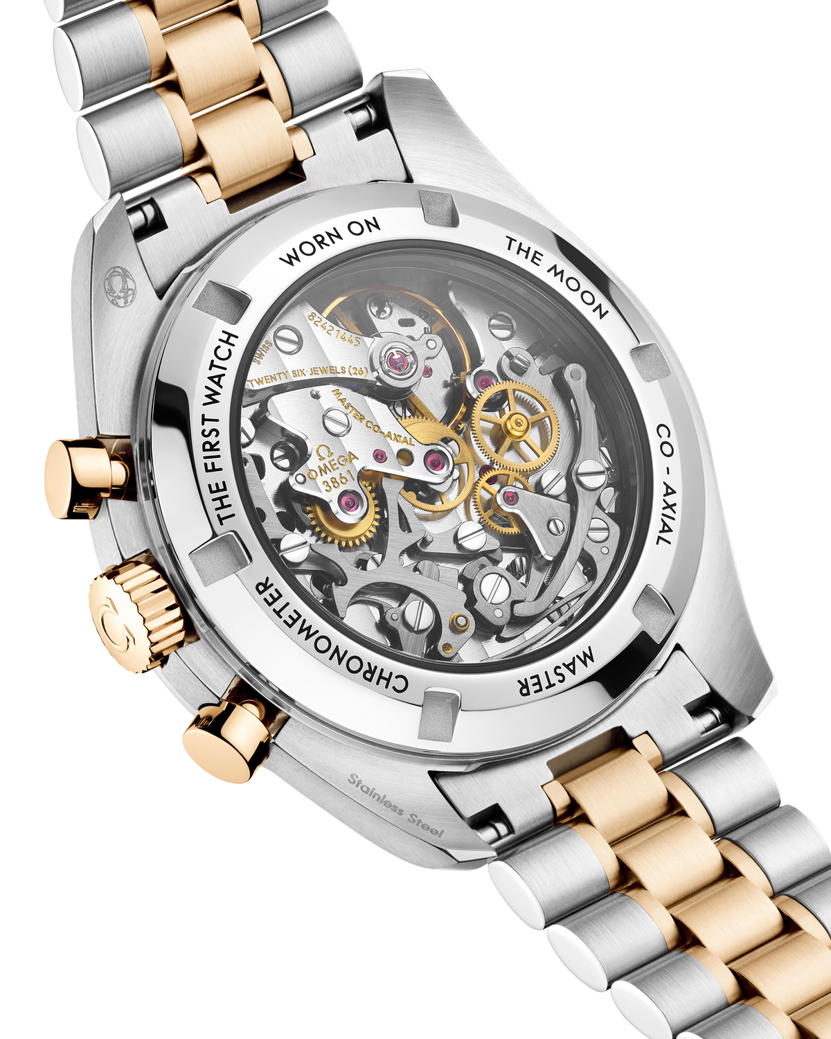 OMEGA Speedmaster Moonwatch Professional 310.20.42.50.02.001, 42 mm steel & moonshine™ gold with silver dial – official gallery image 3