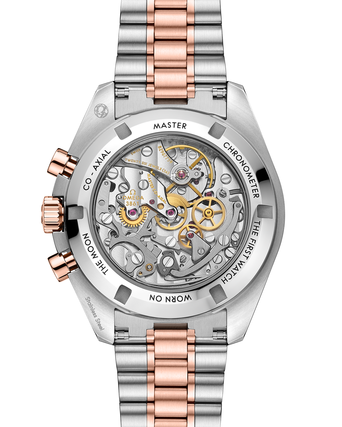 OMEGA Speedmaster Moonwatch Professional 310.20.42.50.99.001, 42 mm steel & sedna™ gold with pink dial – official gallery image 2