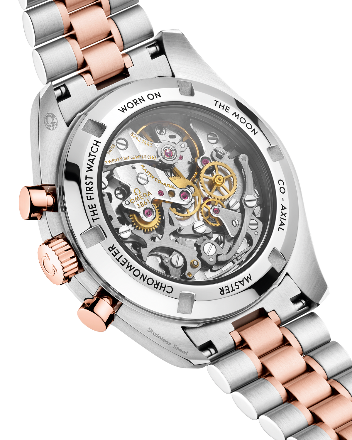 OMEGA Speedmaster Moonwatch Professional 310.20.42.50.99.001, 42 mm steel & sedna™ gold with pink dial – official gallery image 3