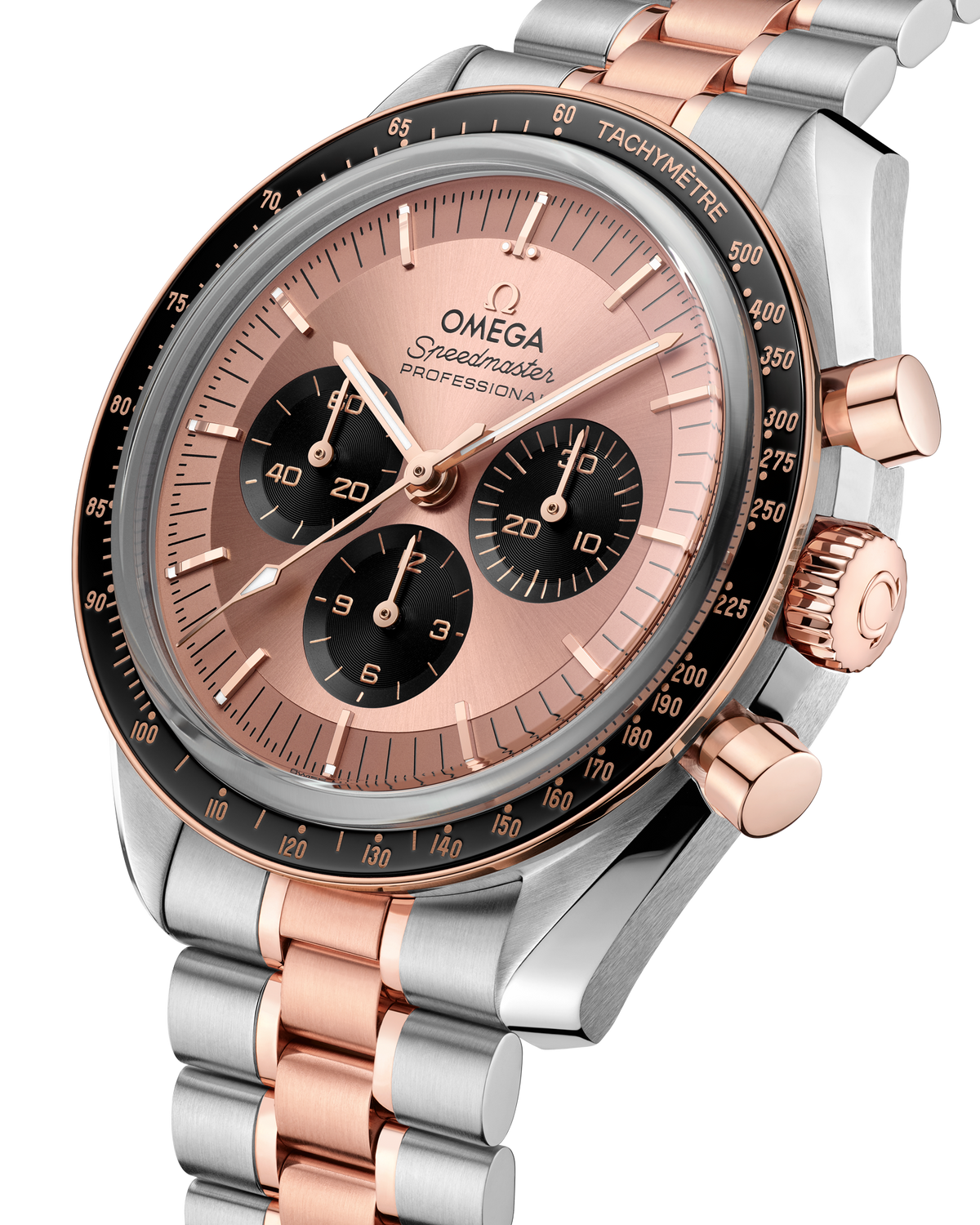 OMEGA Speedmaster Moonwatch Professional 310.20.42.50.99.001, 42 mm steel & sedna™ gold with pink dial – official gallery image 4