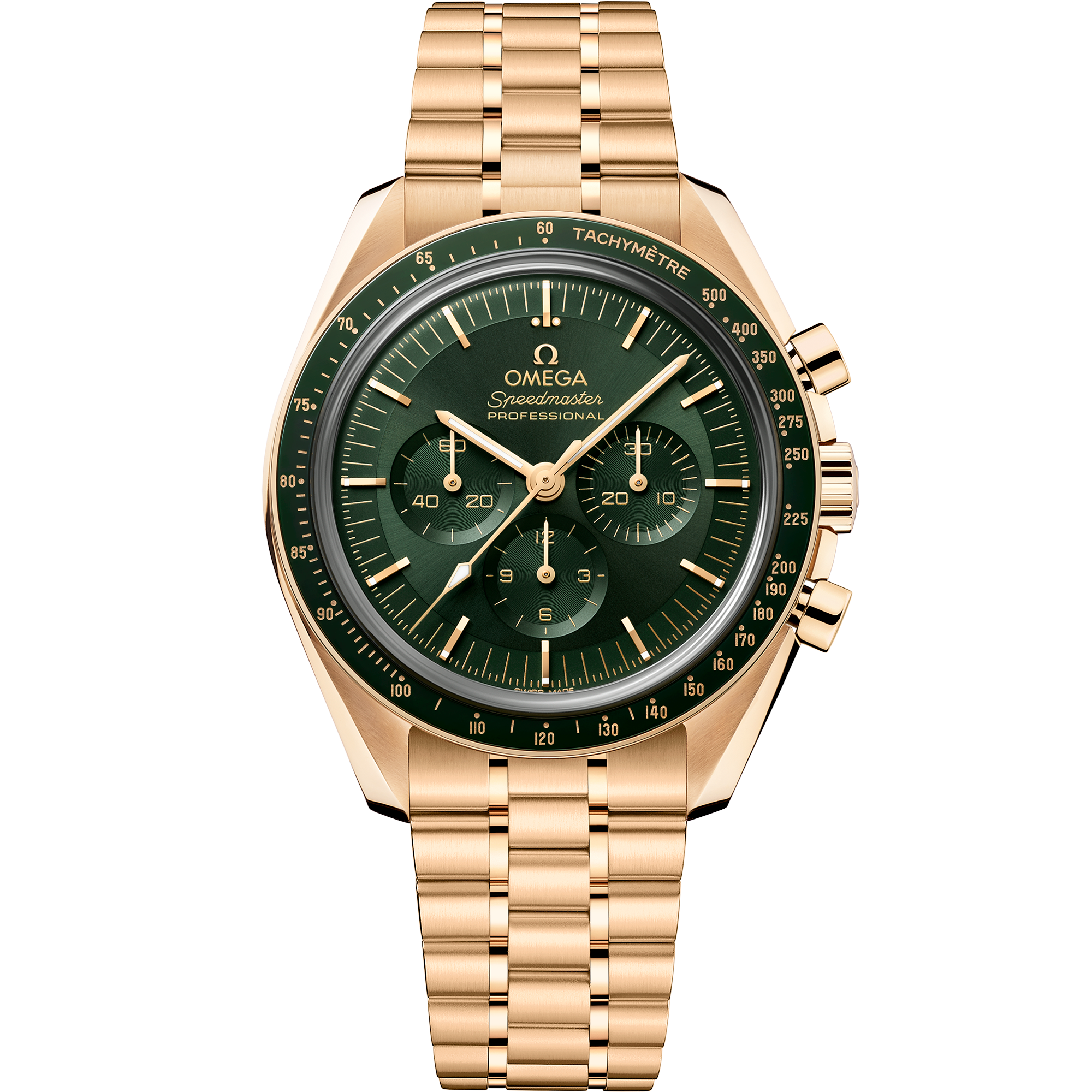 Omega Speedmaster Moonwatch Professional 310.60.42.50.10.001 42 mm Moonshine™ Gold Green Dial Watch