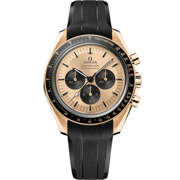 OMEGA Speedmaster Moonwatch Professional 310.62.42.50.99.001, 42 mm moonshine™ gold with yellow dial – front view