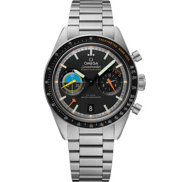 OMEGA Speedmaster Pilot 332.10.41.51.01.002, 40.85 mm steel with black dial – front view