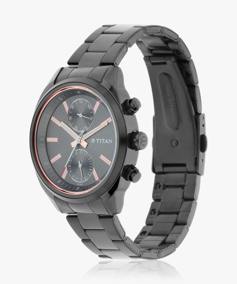 Titan NQ1733NM01 Neo All Black Analog Watch - For Men
