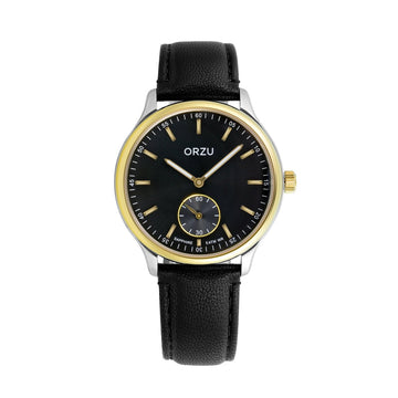 ORZU Analog Off Set Black Dial Men's Watch