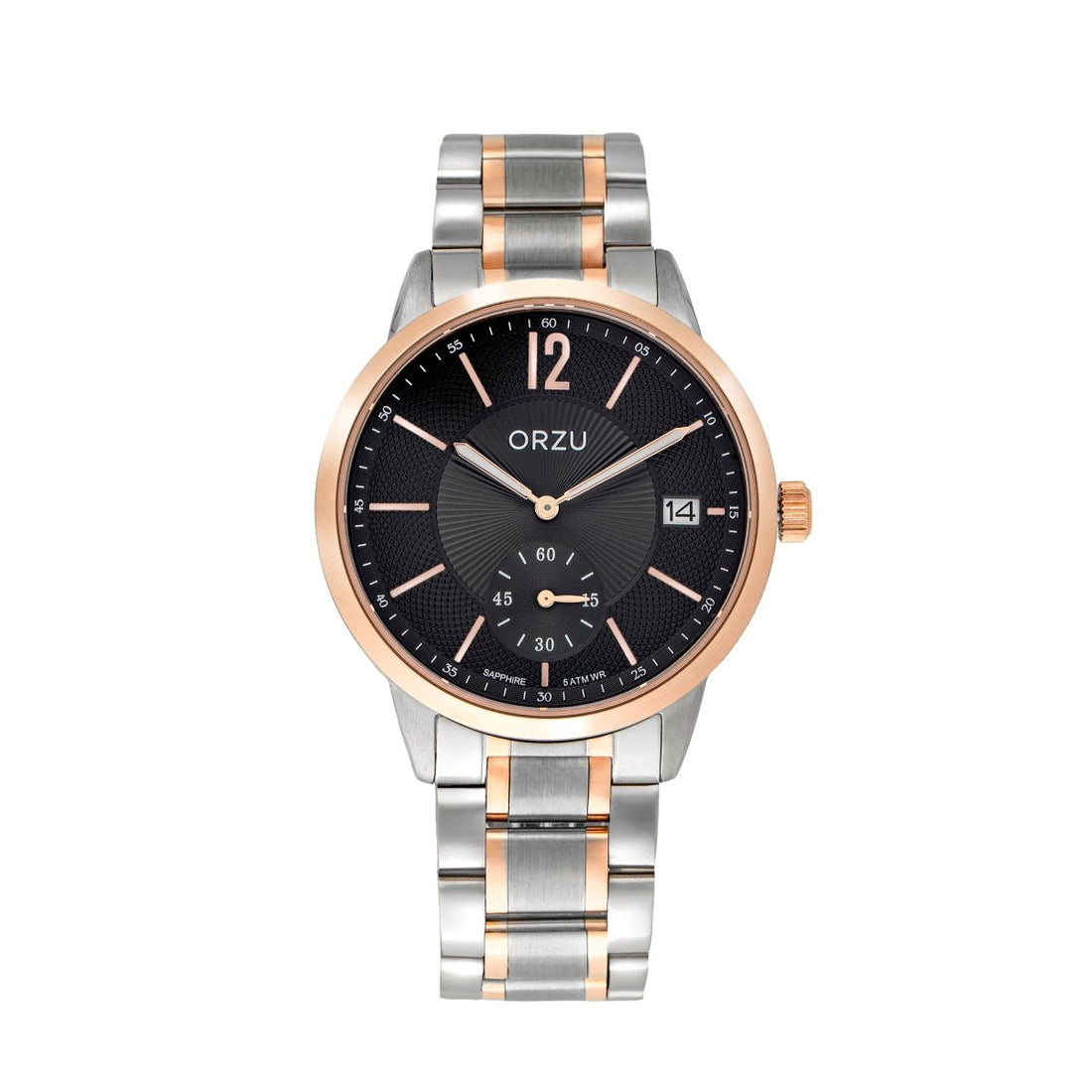 ORZU Analog Off Set Black Dial Men's Watch