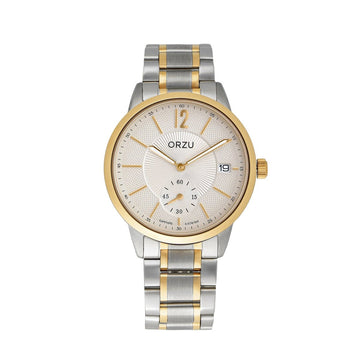 ORZU Analog Off Set White Dial Men's Watch