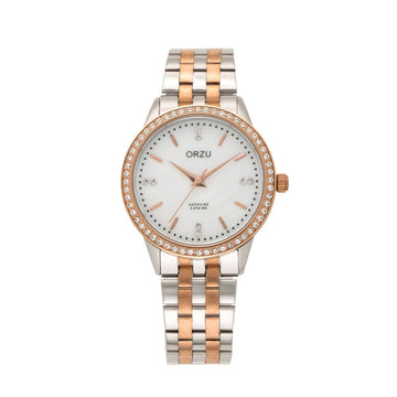 ORZU Analog White Dial Women's Watch