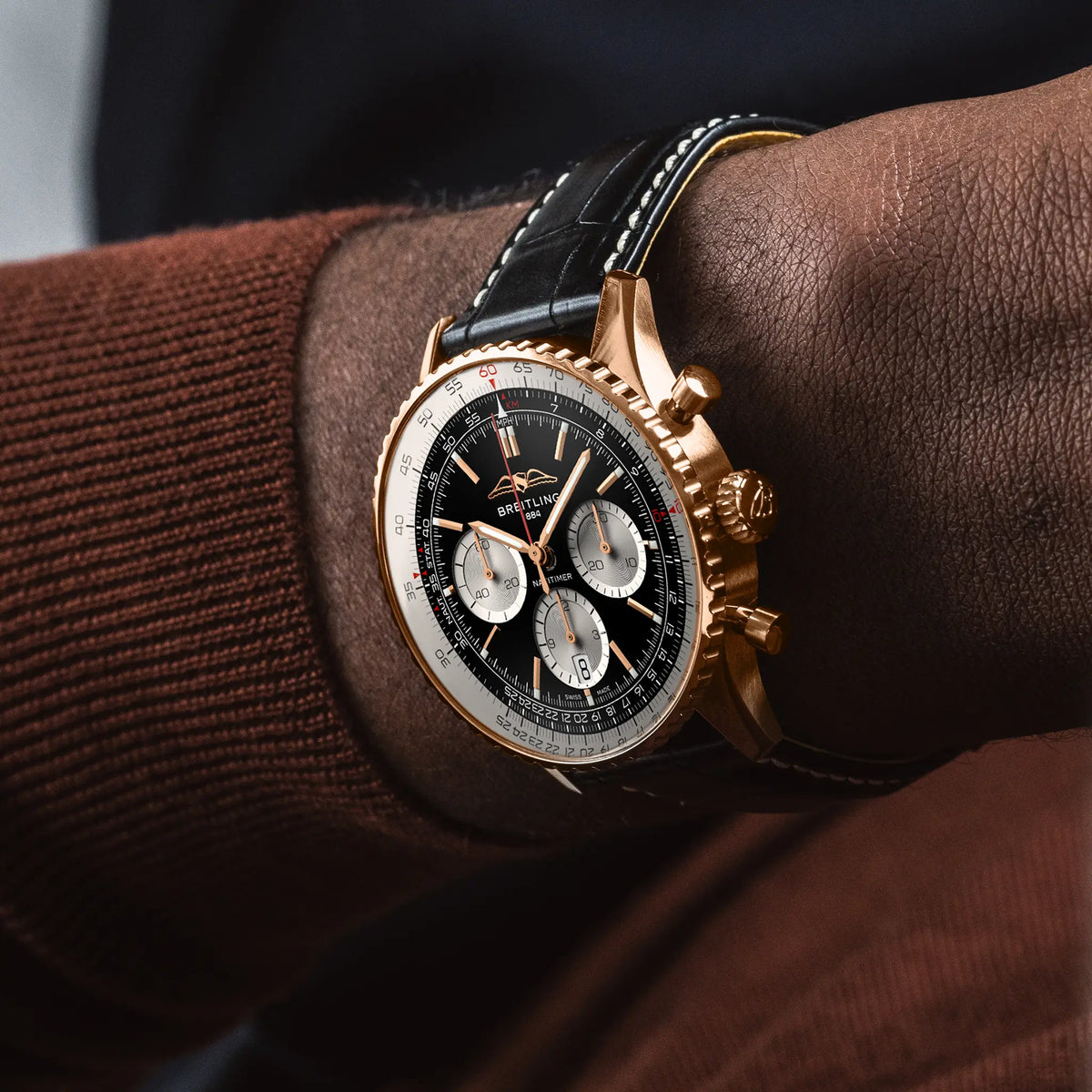 Breitling Navitimer B01 Chronograph 43 RB0138211B1P1 – shown on the wrist