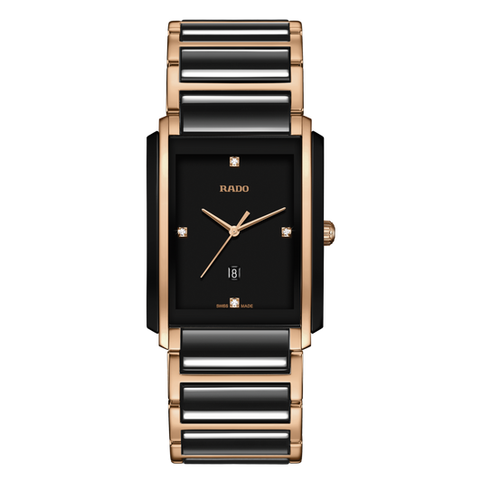 Rado Integral Black Dial Ceramic Diamond Men'S Watch