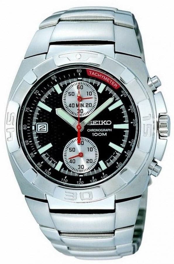SEIKO Chronograph 100 Meters Stainless Steel SNN029 Men's Watch - Kamal Watch Company