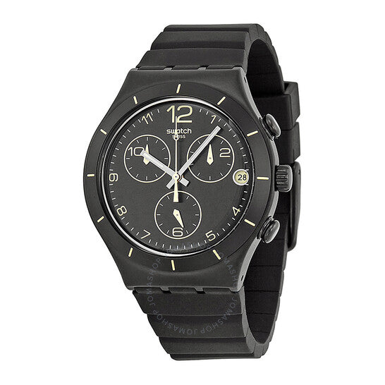 Summer Night Black Dial Chronograph Black Silicone Men's Watch - Kamal Watch Company