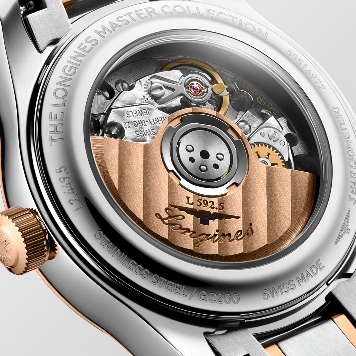 Longines Master Collection 30mm L2.449.5.89.7 Watch for Women - case-back close-up