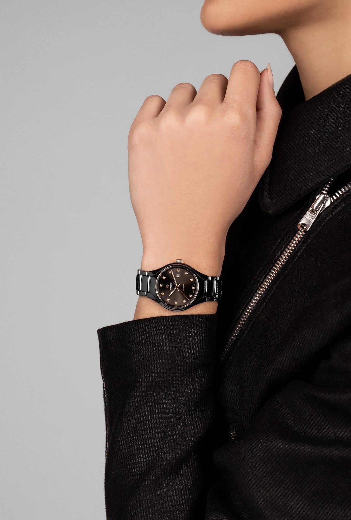 Rado True Round Automatic Diamonds R27243732 – shown on the wrist