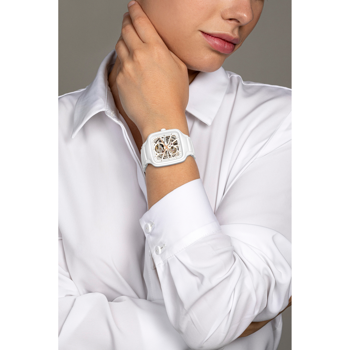 Rado True Square Automatic Open Heart R27073012 – shown on the wrist