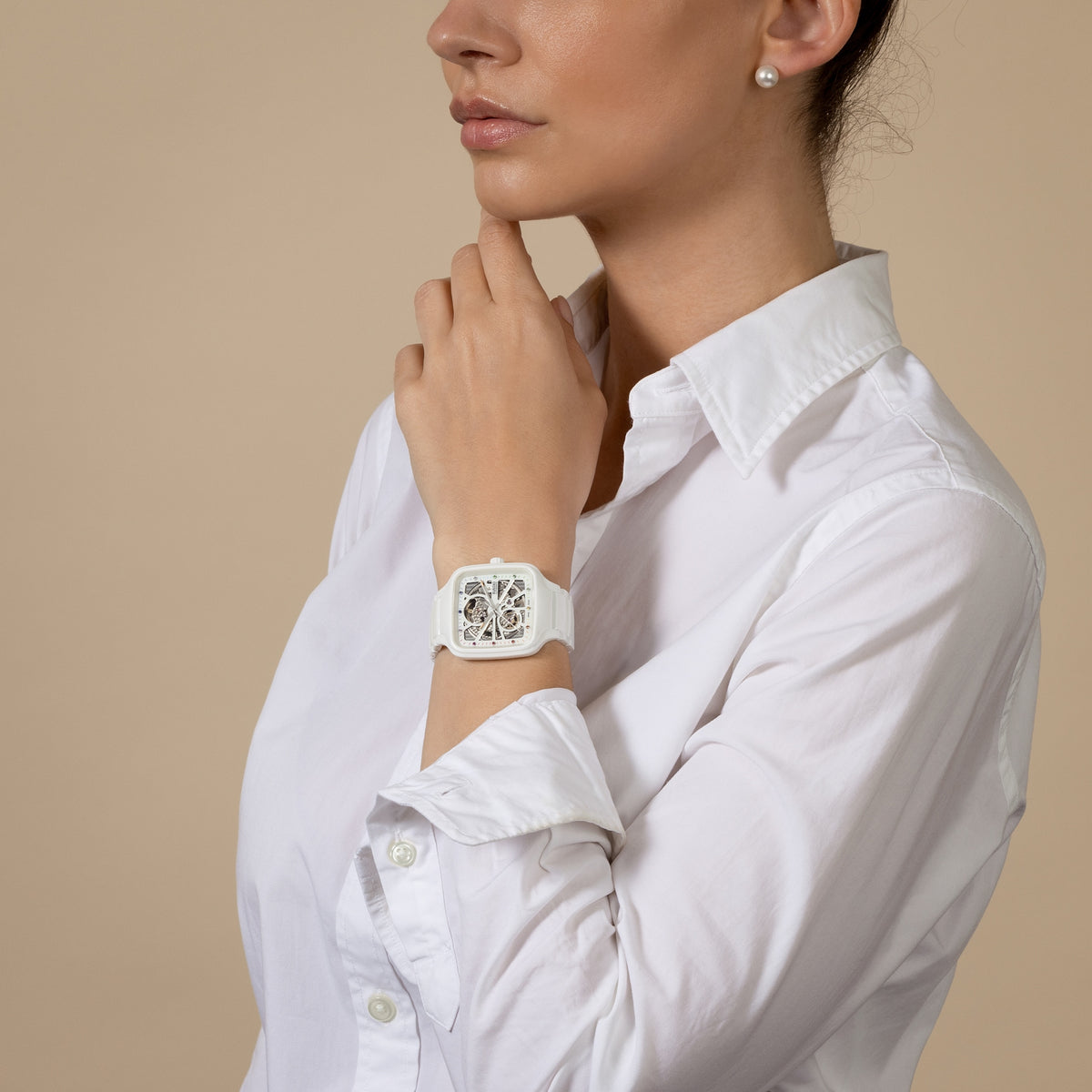 Rado True Square Automatic Open Heart R27073712 – shown on the wrist