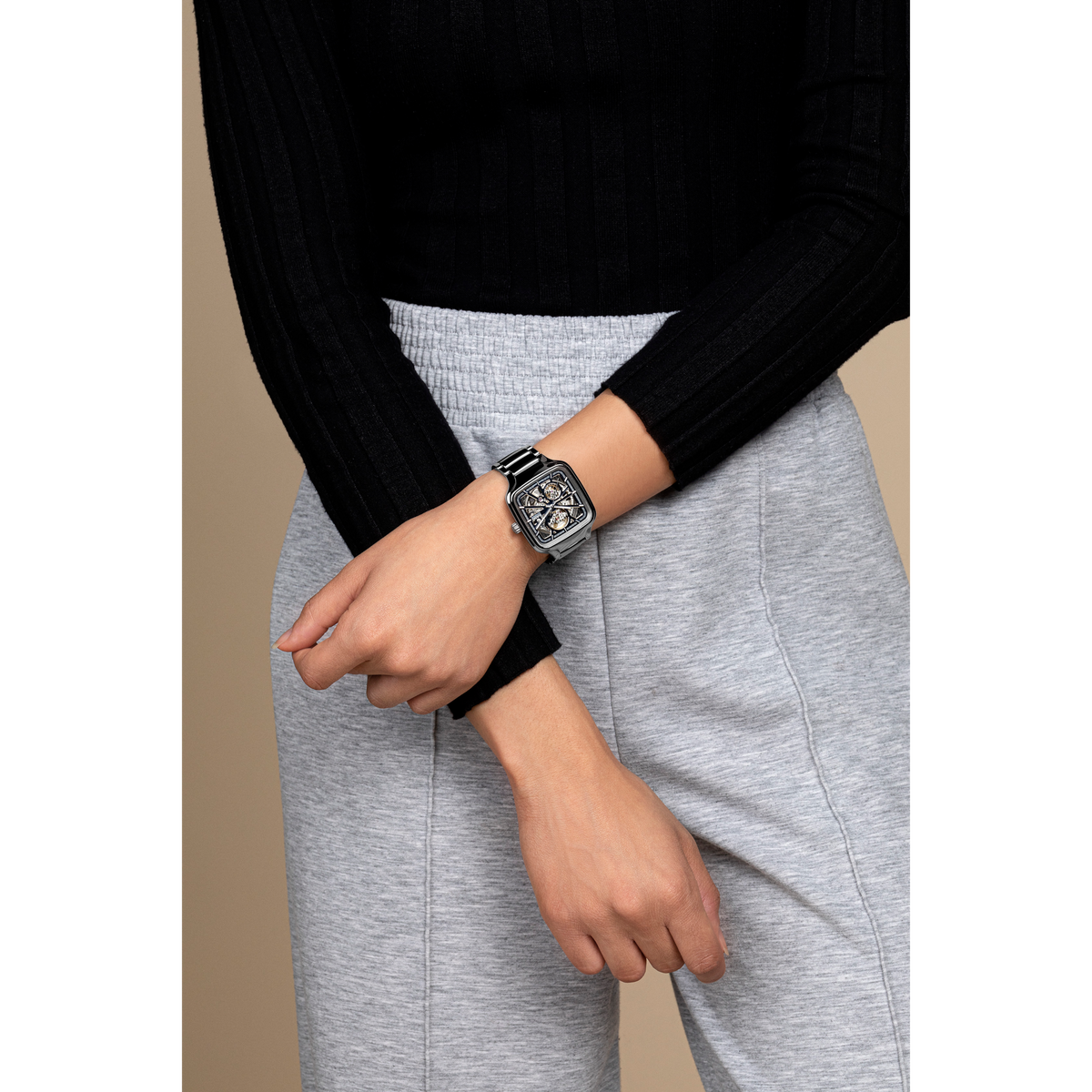 Rado True Square Automatic Open Heart R27083202 – shown on the wrist