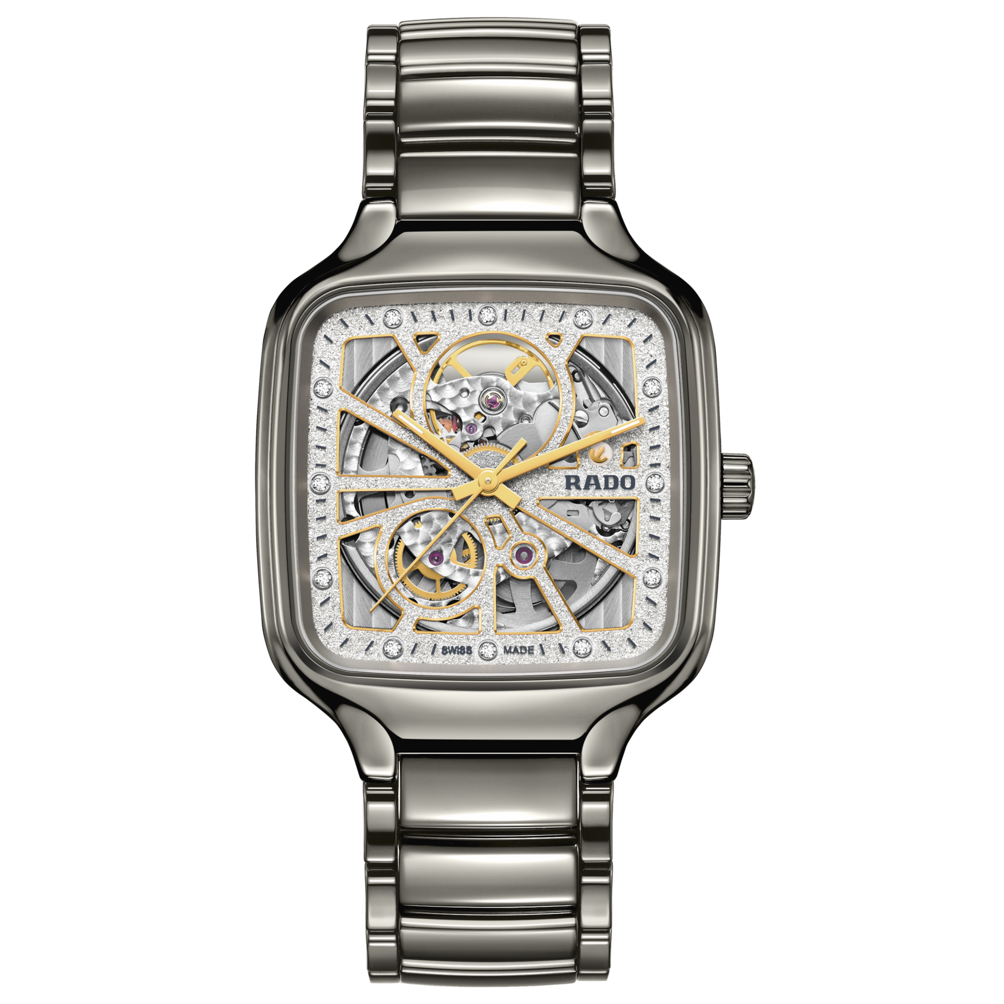 Rado True Square Automatic Open Heart Sparkling R27083722 Unisex Watch