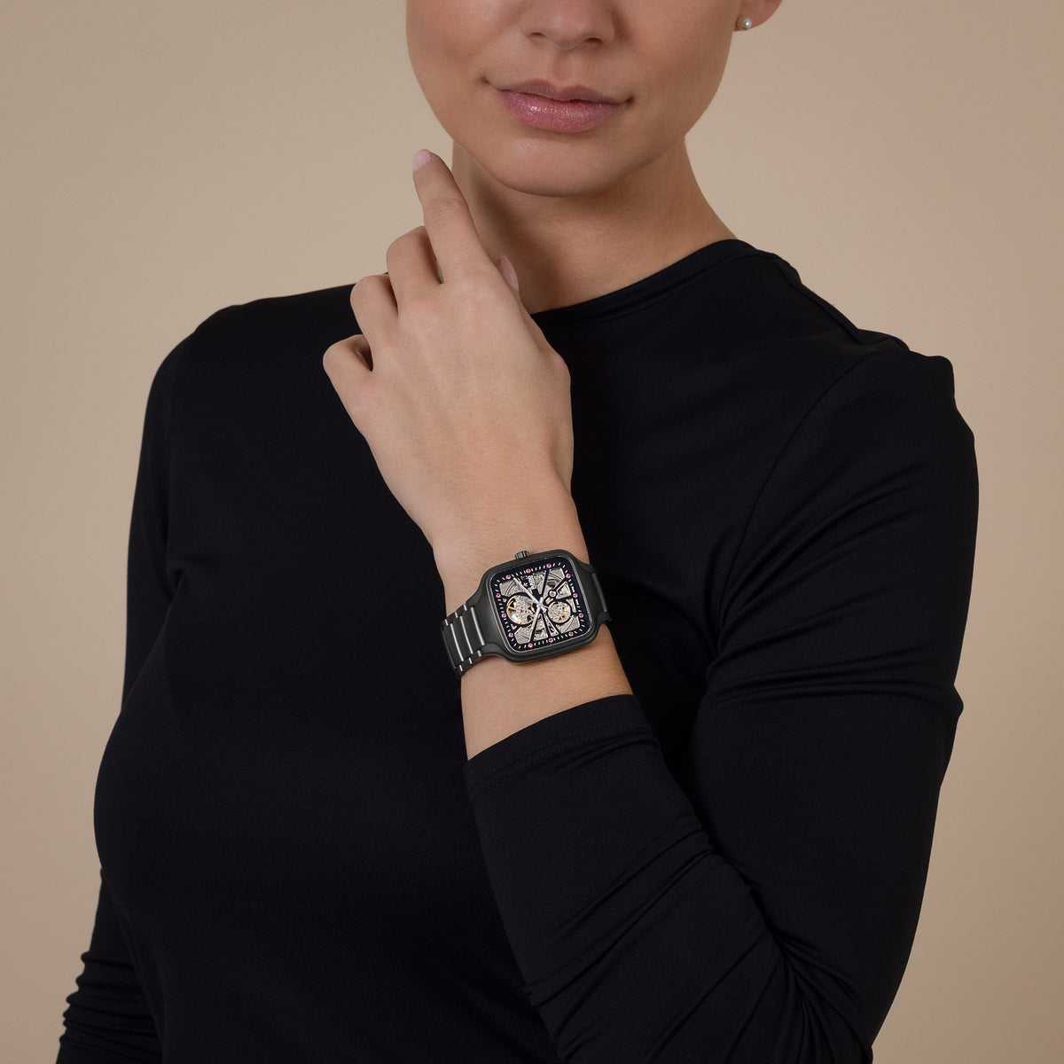 Rado True Square Open Heart X Ji Chang-wook Limited Edition R27174712 – shown on the wrist