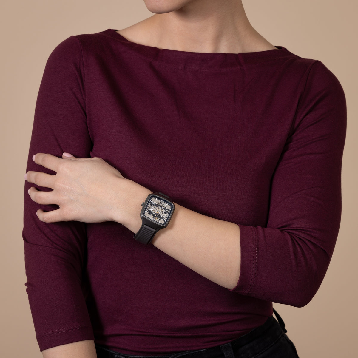 Rado True Square Automatic Skeleton R27197169 – shown on the wrist
