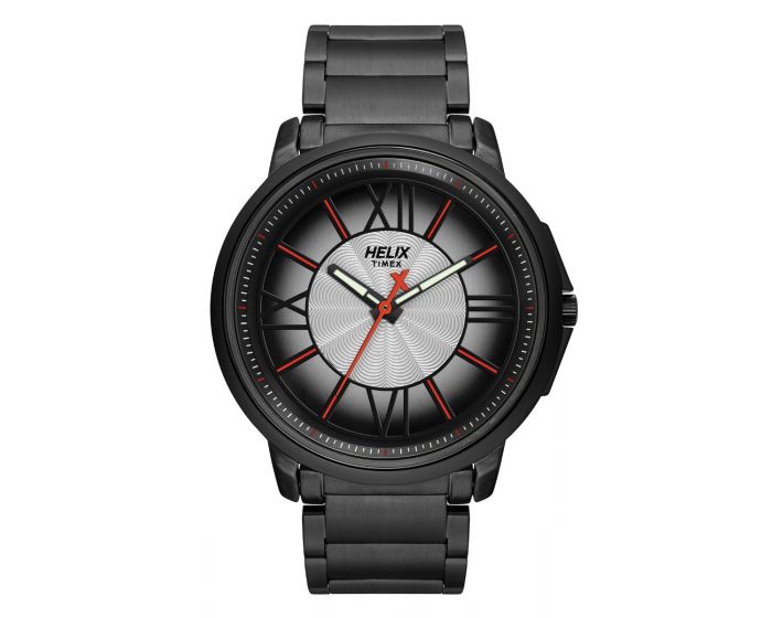 Trendy Bicolour dial Full Black stainless Steel Bracelet Watch-TW027HG30