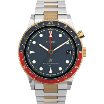 Waterbury Traditional GMT 39mm Stainless Steel Bracelet Watch